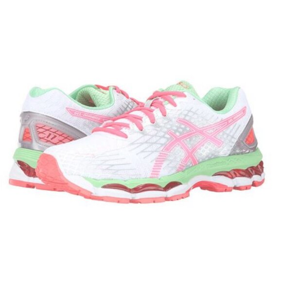Asics GEL Nimbus 17 White Coral Red Pistachio Green Womens Multiple Sizes - Picture 10 of 12